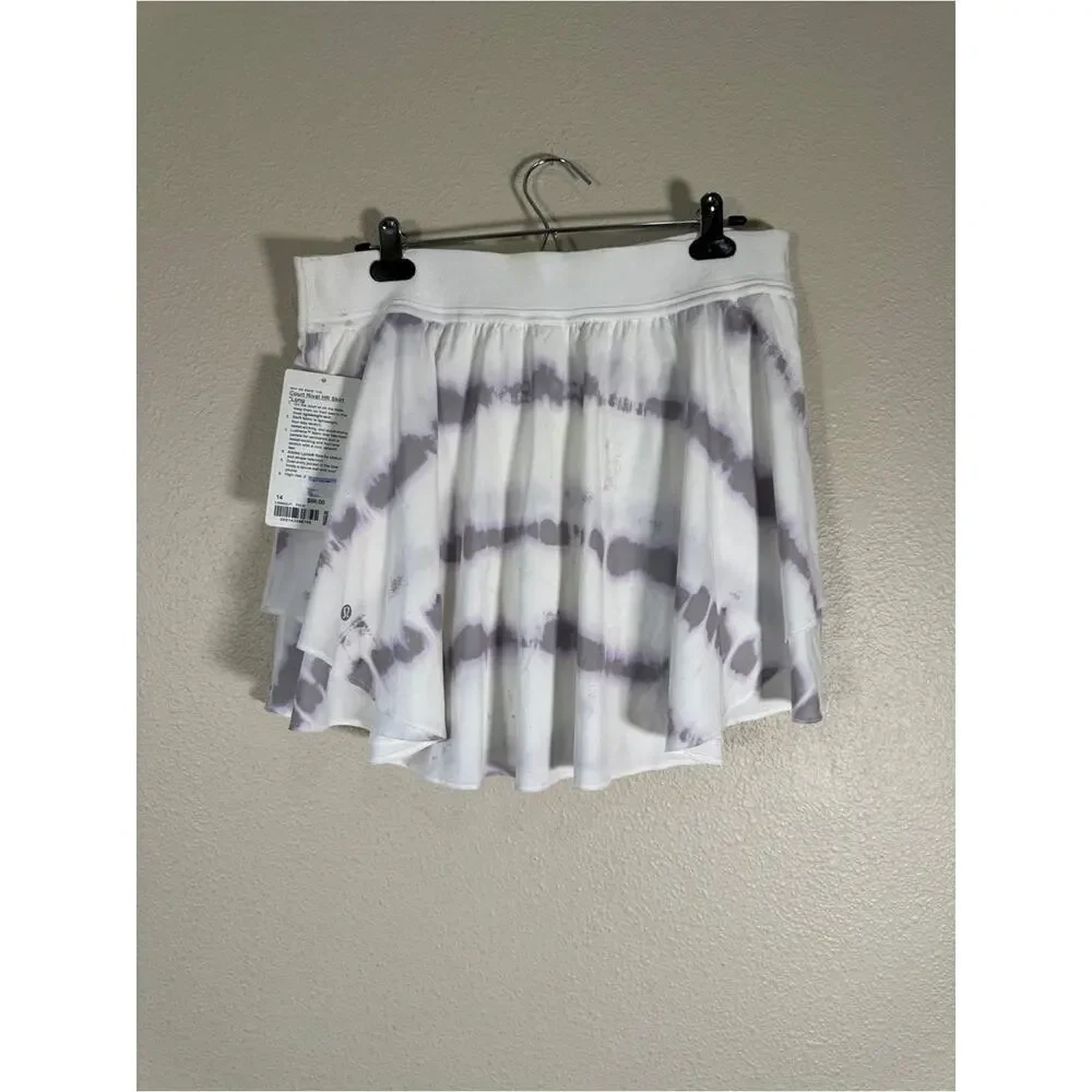 Lululemon White Purple Tie Dye Sporty Mini Skirt Skort Womens 14 Athletic Casual